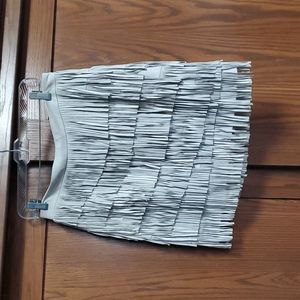 WHBM Suede Fringe Skirt